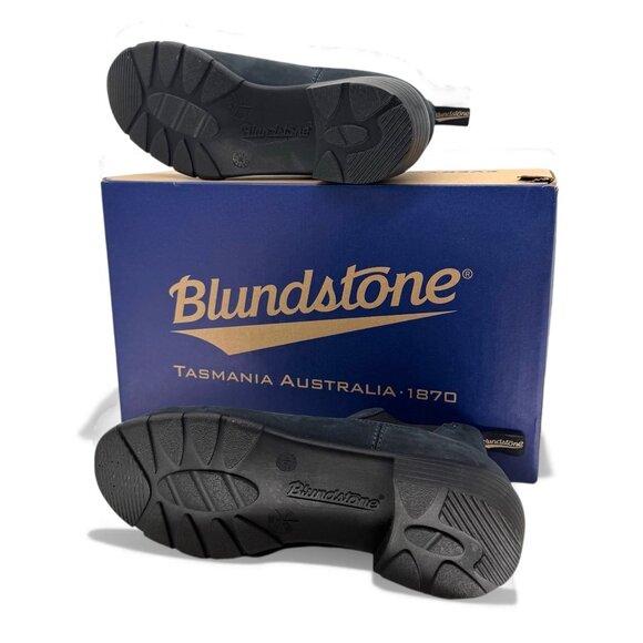 Blundstone 1975 Leather Low Heel Elastic Short Boots Navy Nubuck AU 5 Chelsea - Picture 12 of 12